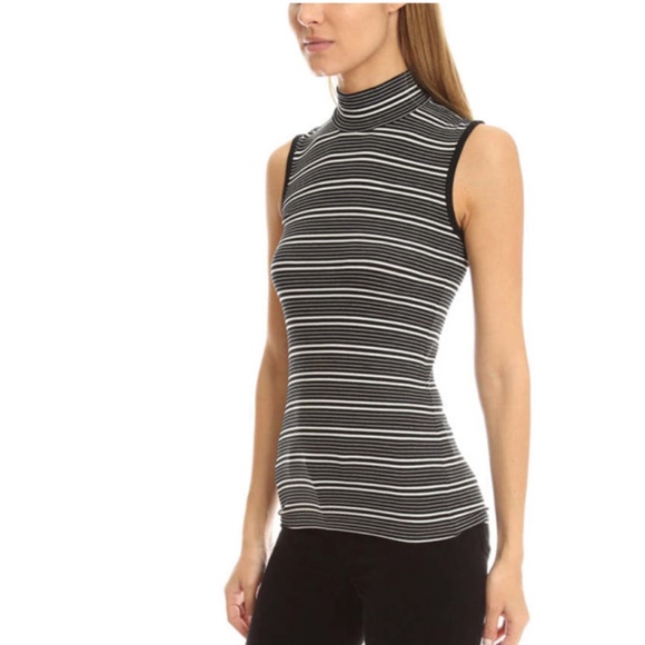 ATM Anthony Thomas Melillo Black and White Striped Tank Top - Picture 1 of 7